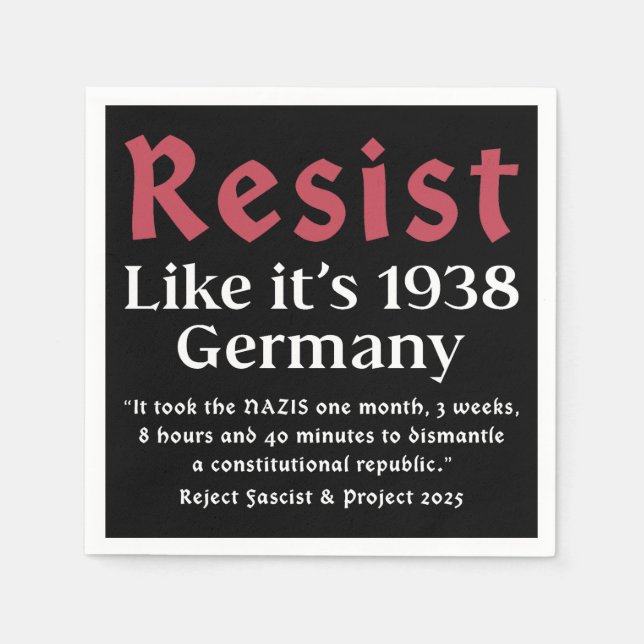 Resistera som 1938 Tyskland Pappersservett (Framsidan)
