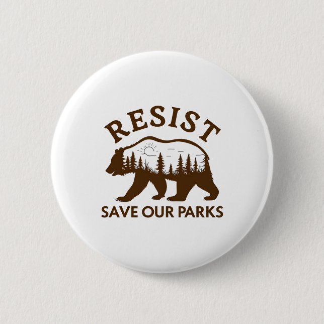 Resistera Spara vår Parker Bear Sticker Knapp (Framsida)