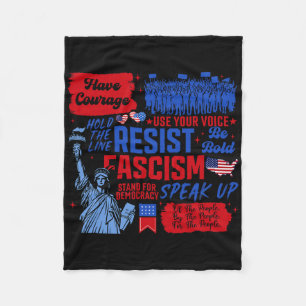 ResistFascism Liberal Activist Frihetsgudinnan Fleecefilt