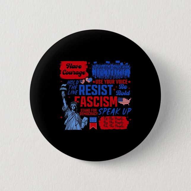 ResistFascism Liberal Activist Frihetsgudinnan Knapp (Framsida)