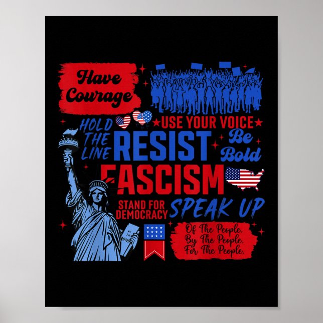 ResistFascism Liberal Activist Frihetsgudinnan Poster (Framsidan)