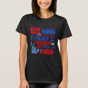 ResistFascism Liberal Activist Frihetsgudinnan T Shirt