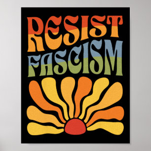 Resistfascism Retro Boho Feminist Pro Choice Huma Poster