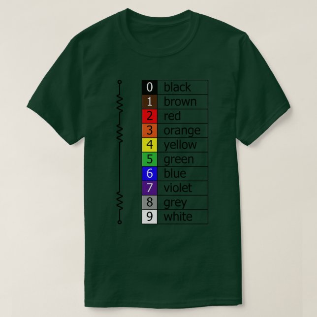 resistor färg-koder t shirt (Design framsida)