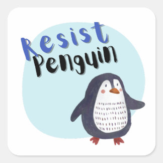 Resistpenguin Fyrkantigt Klistermärke