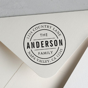 (RESIZED) Anpassningsbar Family Namn Returadress Självfärgande Stämpel