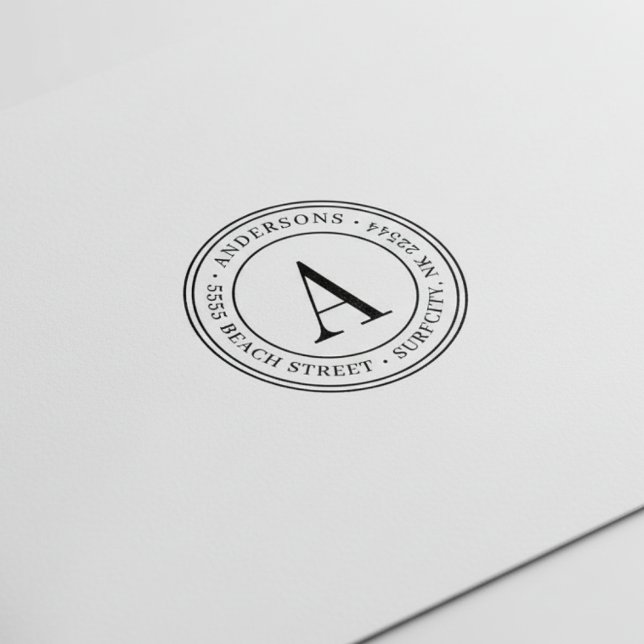 (RESIZED) Elegant Monogram Returadress Self-bläck Självfärgande Stämpel (Skapare uppladdad)