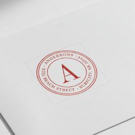 (RESIZED) Elegant Monogram Returadress Self-bläck Självfärgande Stämpel