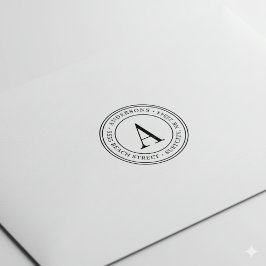 (RESIZED) Elegant Monogram Returadress Self-bläck Stämpel