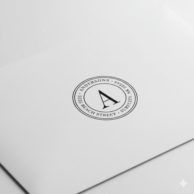 (RESIZED) Elegant Monogram Returadress Self-bläck Stämpel (Skapare uppladdad)