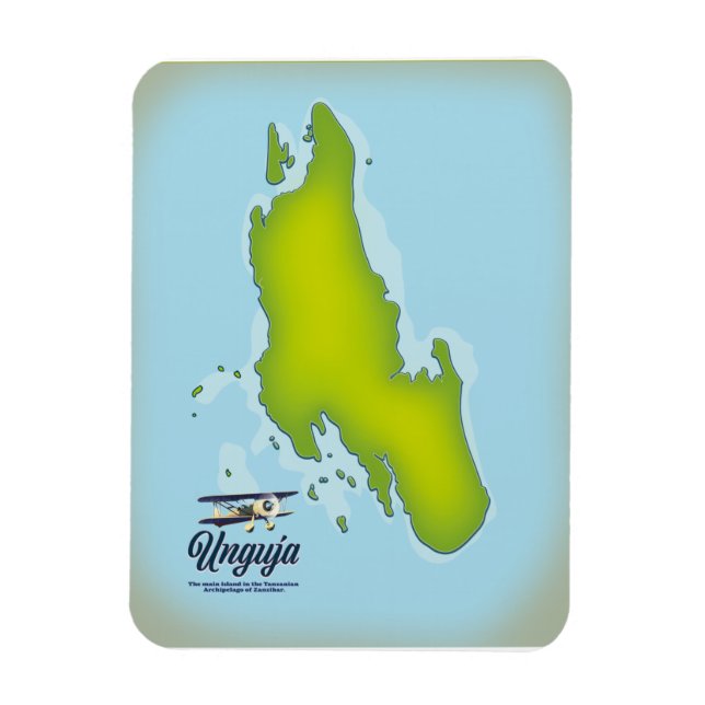 Reskarta för Unguja Island Magnet (Vertikal)