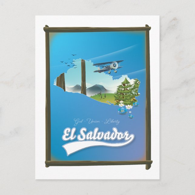 Reskarta över El Salvador Helg Vykort (Framsida)