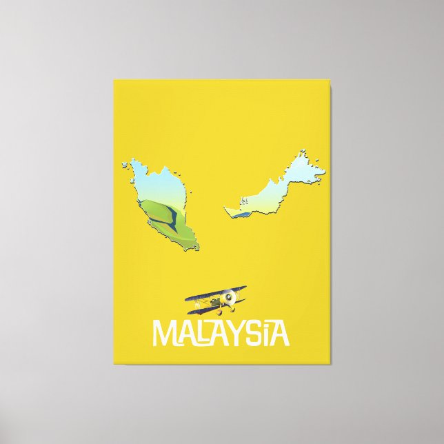 Reskarta över Malaysia Canvastryck (Framsida)