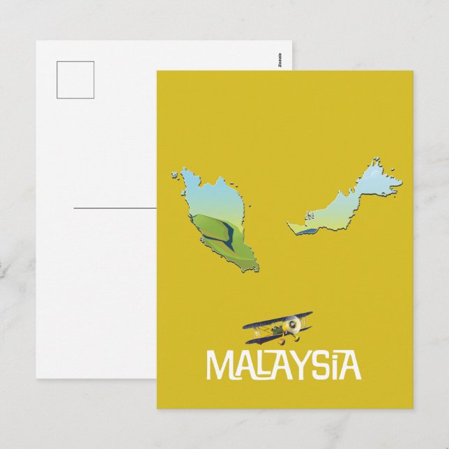 Reskarta över Malaysia Helg Vykort (Fram/baksida)