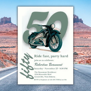 Resklassisk motorcykeltur Fågel 50-årsdag Inbjudningar