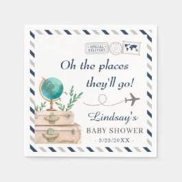 Resmål De Kommer Tvillingpojkar Baby Shower Pappersservett