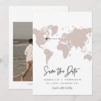 Resmål för QUINN World Map Travel Spara datumet