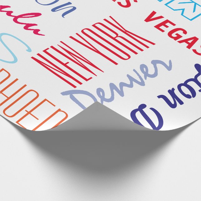 Resmål upp till 16 städer ord eller namn presentpapper (Hörn)