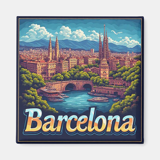 🧲 Resminner från Barcelona Spanien 🇪🇸 Magnet (Framsidan)