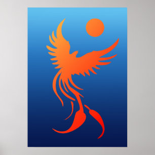 Resningen Phoenix flammar in affischen Poster