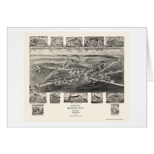 Resningsol, panorama- karta för MD - 1907 Hälsningskort