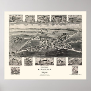 Resningsol, panorama- karta för MD - 1907 Poster