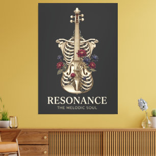 Resonans - Anatomisk fiol revbenssjälsmusik Canvastryck