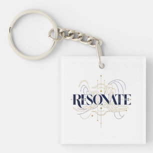 Resonate Abstrakt Linje Konst Akryl Nyckelring