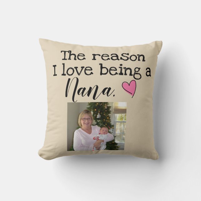 resonera mig älskar att vara en nana personlig kudde (Framsida)