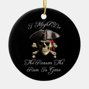Resonera rommen är den borta piratskallen julgransprydnad keramik
