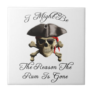 Resonera rommen är den borta piratskallen kakelplatta