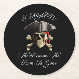 Resonera rommen är den borta piratskallen underlägg papper rund
