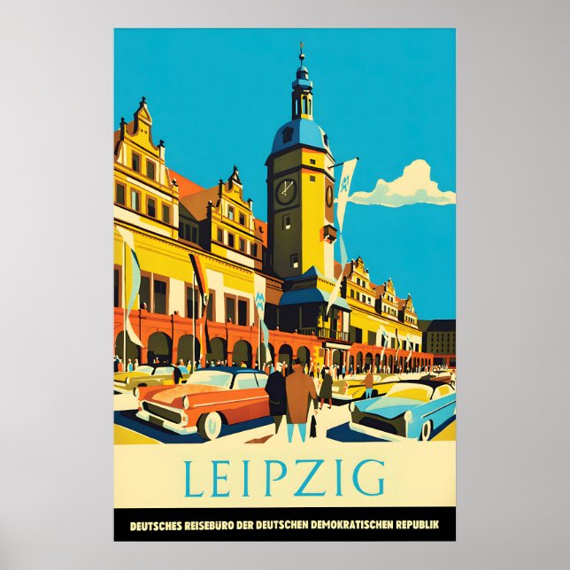 Resor Affisch Östra Tyskland Leipzig, Sachsen (Framsidan)
