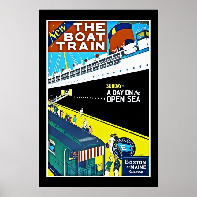 Resor Affisch Vintage Boston Maine Railroad (Framsidan)