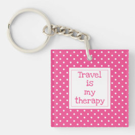 Resor är min terapi, modern rosa och vita prickar