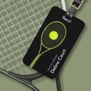 Resor för tennis-player, personlig bagagebricka