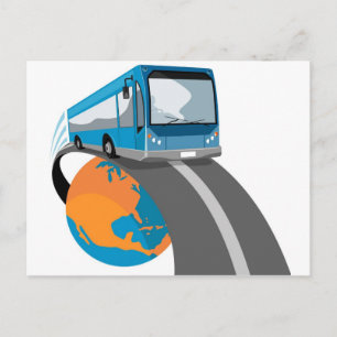 Resor för turistbusstransporter i buss vykort