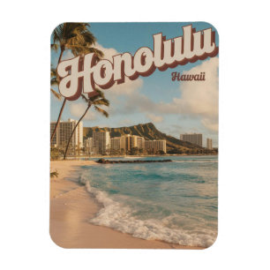 Resor Honolulu, Hawaii tropisk strand presentidéer Magnet