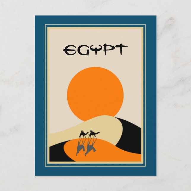 Resor     i EgyptenVintage Vykort (Framsida)