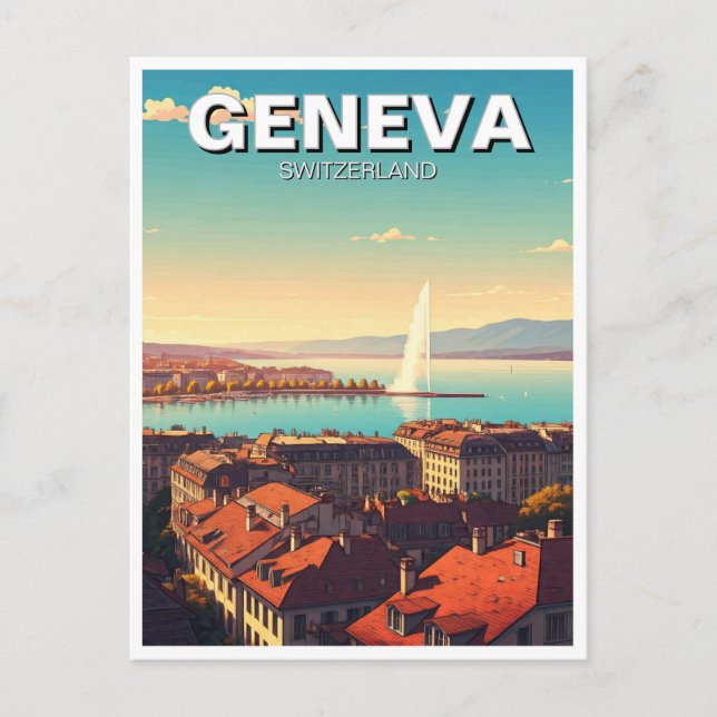 Resor i Genève, Schweiz Vykort (Framsida)