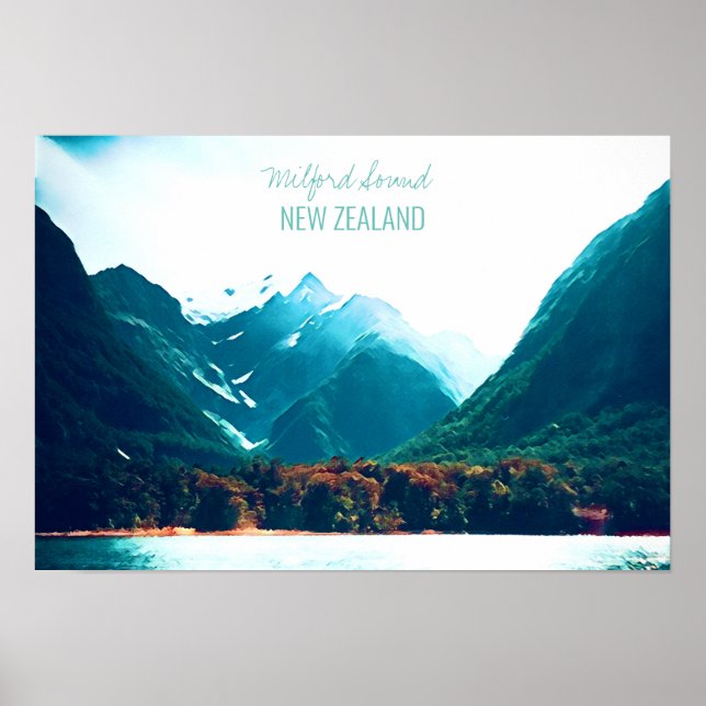 Resor i Milford Ljud Nya Zeeland Poster (Framsidan)