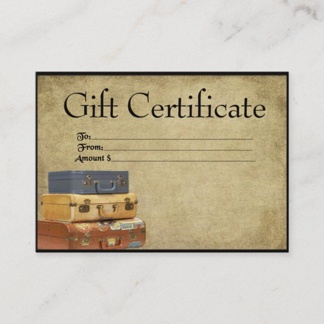 Resor i resväskor - Prim Gift-kort Rabattkort (Framsida)