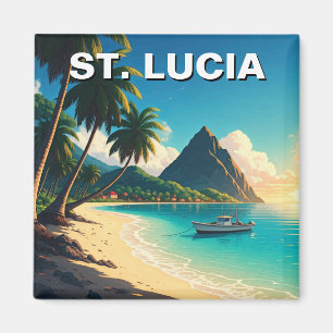 Resor i Saint Lucia-Västindien Magnet