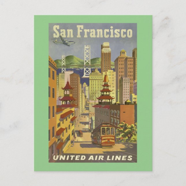 Resor i San    FranciscoVintage Vykort (Framsida)