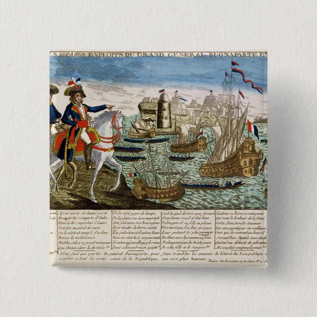 Resor och bedrifter av General Bonaparte 1798 Knapp (Framsida)