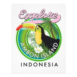 Resor på ön Indonesien, Ambon, logotyp Fototryck