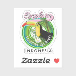 Resor på ön Indonesien, Ambon, logotyp Klistermärken