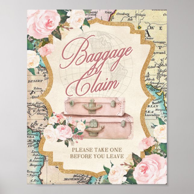 RESOR tema BAGAGEUTLÄMNING - Favoritbordsskylt  Poster (Framsidan)