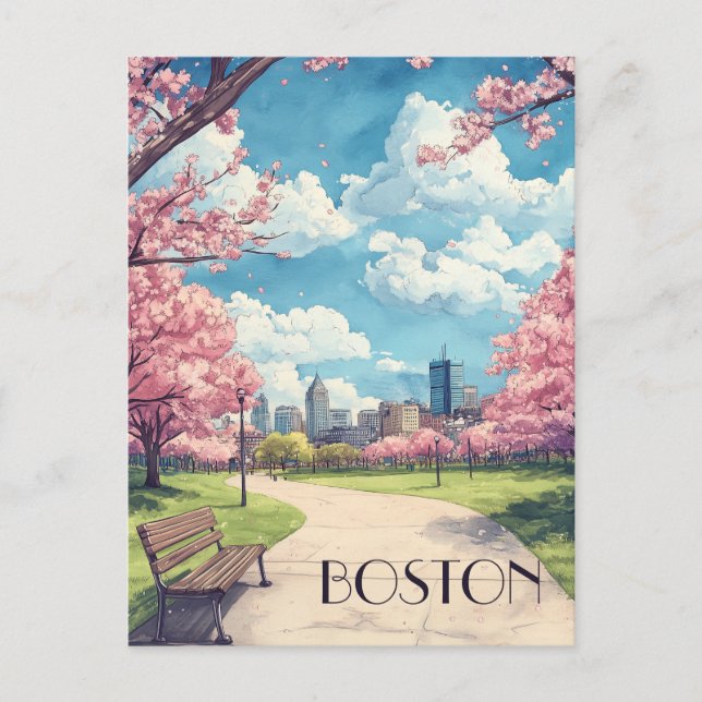 Resor till Boston Massachusetts Vykort (Framsida)