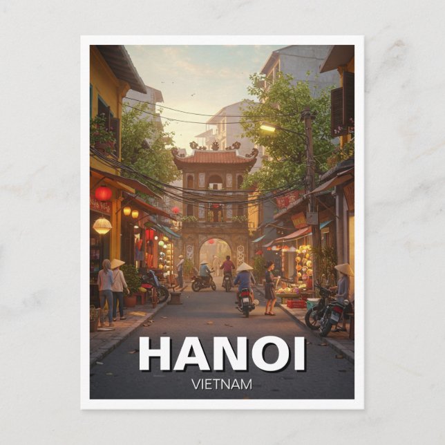 Resor till Hanoi Vietnam Vykort (Framsida)